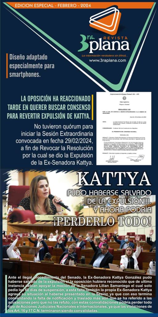 Expulsion de Kattya Gonzalez del Senado