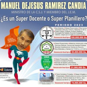 Revista 3ra. (tercera) Plana, Ministro de la Corte Suprema Manuel dejesus Ramirez Candia, Docente, Planillero