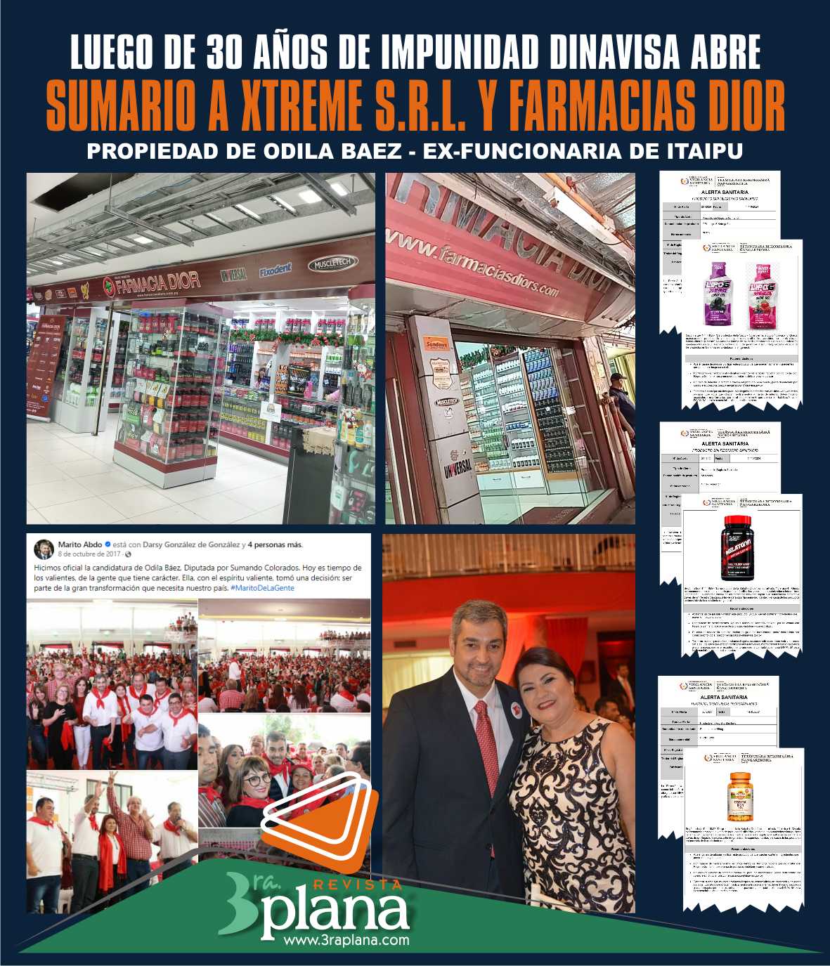 DINAVISA ABRE SUMARIO A XTREME S.R.L. Y FARMACIAS DIOR PROPIEDAD DE ODILA BAEZ – EX-FUNCIONARIA DE ITAIPU